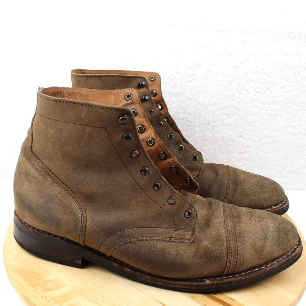 Thursday Boot Company Men's Suede Cap-Toe Lace-Up Boots in Brown